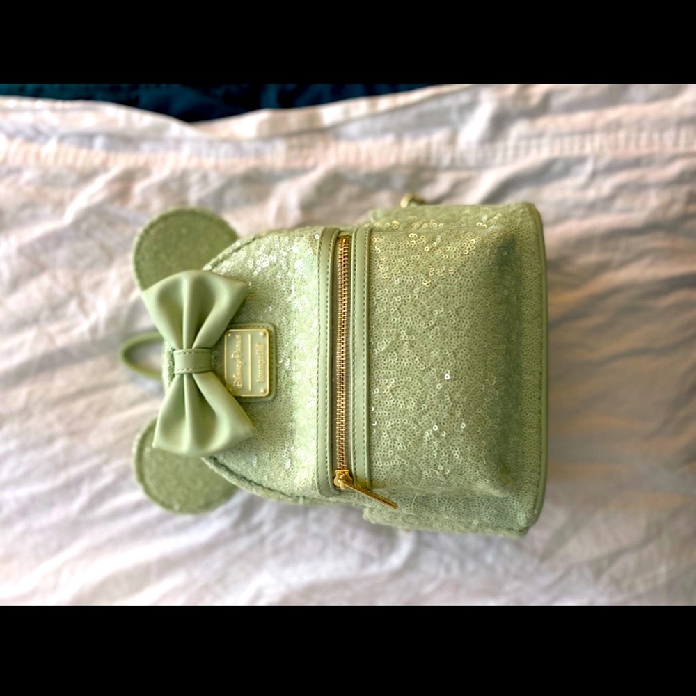 Mint Green Sequin Disney Loungefly backpack